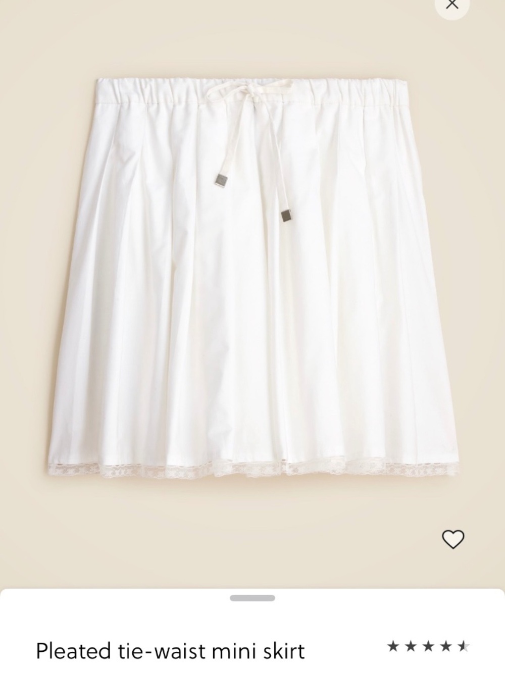 Pleated lace trim mini skirt